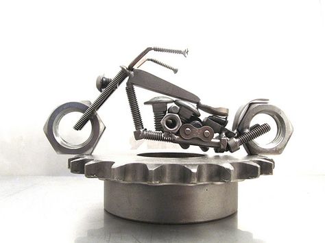 Nuts and Bolts Motorcycle sculptures | www.browndogwelding.c… | Flickr Moto Car, Nuts & Bolts, Motorcycle Art, Brown Dog, Metal Projects, Nuts And Bolts, Metal Art Projects, Welding Art, Scrap Metal Art