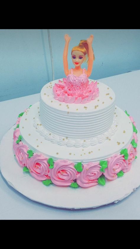 2kg Cake Design For Birthday, 2kg Cake Design, Doll Cake Design Simple, Doll Cake Design, Doll Cake Designs, Barbie Doll Birthday Cake, Cake Designs For Kids, Doll Birthday Cake, Butterscotch Cake