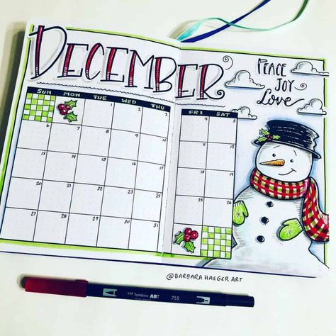 Bullet Journal Christmas, December Bullet Journal, December Calendar, Bullet Planner, Christmas Journal, Bullet Journal Design Ideas, Bullet Journal Themes, Bullet Journal Writing, Journal Themes