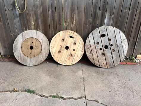 Spool top ideas? Spool Top Ideas, Wooden Spools Ideas Outdoor, Electrical Spools, Large Wooden Spools, Cable Spools, Wooden Spool Crafts, Most Pinned, Spool Tables, Cable Spool