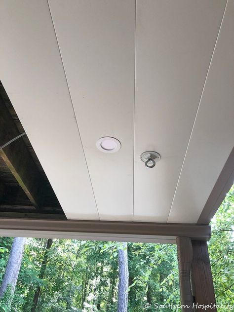 Deck Ceiling Ideas, Under Deck Roofing, Patio Ceiling Ideas, Deck Ceiling, Under Deck Ceiling, Under Deck Drainage, Patio Under Decks, Under Deck, Ceiling Fan Installation