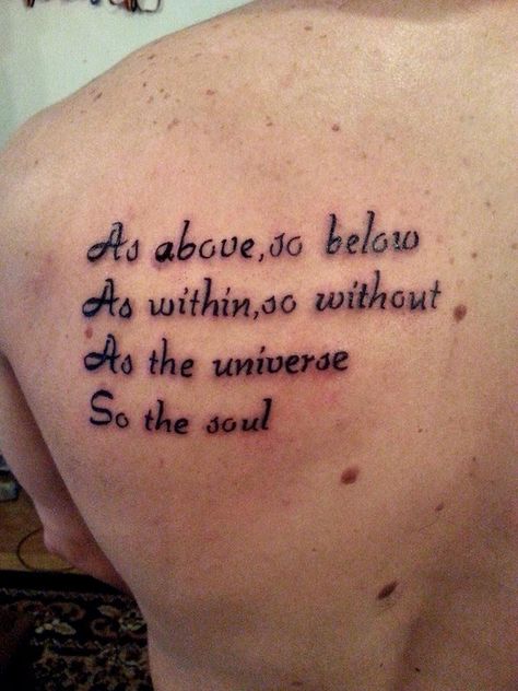 As above,so below tattoo Higher Power Tattoo Ideas, Witchy Quote Tattoo, As Above So Below Wallpaper Iphone, As Above So Below Tattoo Simple, Detach Tattoo, As Above So Below Tattoo Ideas, As Above So Below Tattoos, As Within So Without Tattoo, As Above So Below Meaning