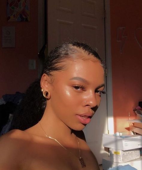 Skin Goals, Bare Face, Skin Glow, Glowy Skin, Stretched Ears, Fresh Face, Flawless Skin, Natural Glow, Black Girls Hairstyles