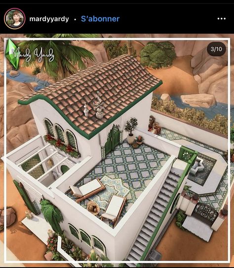 Sims 4 Spanish Cc, Sims 4 Spanish Style House, Sims 4 Victorian House, Mediterran House, Sims 4 Houses Layout, Sims 4 House, Riad Marrakech, Sims Freeplay Houses, Sims Builds