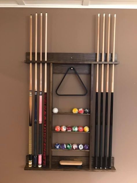 Luxury Billiard Room, Pool Table Room Ideas, Pool Table Room Decor, Cabin Game Room, Cue Stick Holder, Pool Stick Holder, Pool Room Ideas, Billiards Room Decor, Pool Table Sizes