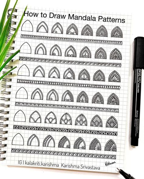 Karishma Srivastava | Mandala on Instagram: “📝Pattern Sheet- 23📝 Tutorial: How to Draw Mandala Patterns Slide 1: Step-by-step Guide Slide 2: Practice Sheet 📌You may download both…” Mandala Drawing Tutorial, Karishma Srivastava, Kalakriti Karishma, Mandala Practice, Drawing Tutorial Step By Step, Mandala Pattern Design, Mandala Tutorial, Step Ideas, Draw Mandala