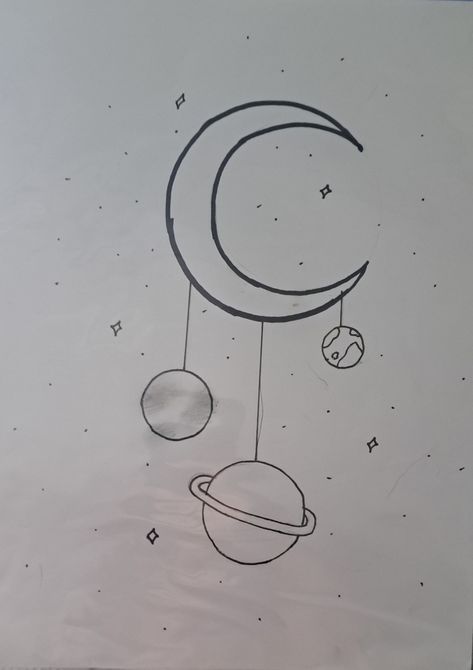 Astronomy Doodles, Moon Drawing Simple, Moon Drawing, Drawing Simple, Little Doodles, Drawing Ideas, Astronomy, Drawing Sketches, To Draw