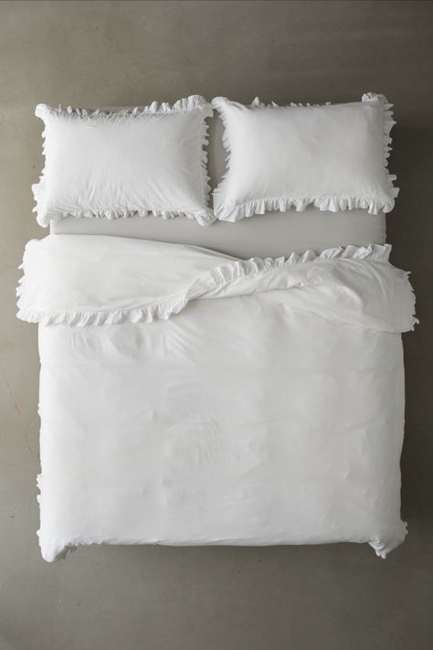 Duvet Covers Urban Outfitters, Ruffle Duvet Cover, Small Wall Mirrors, Uo Home, Cottage Bedroom, White Duvet Covers, Ruffle Bedding, Floral Curtains, The Cottage