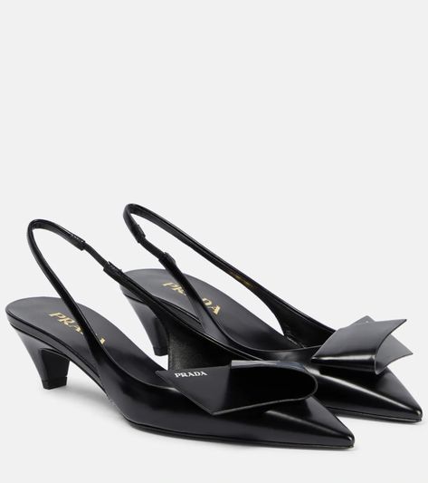 Prada Slingback Pumps, Prada Kitten Heels, Prada Pumps, Prada Heels, Female Outfits, Kitten Heel Shoes, Versace Shoes, Mid Heels Pumps, Food Babe