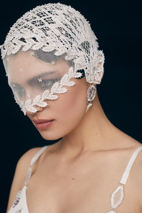 Flower Girl Hair Piece, Alternative Wedding Inspiration, Runway Magazine, Ulyana Sergeenko, Alternative Bridal, Head Gear, Bride Hair Accessories, Fashion Mask, Head Piece