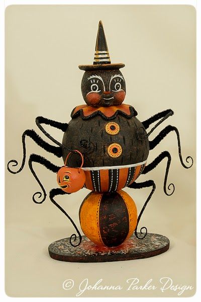 Folk Halloween, Bethany Lowe Halloween, Hallowen Ideas, Vintage Spider, Halloween Folk Art, Halloween Figures, Johanna Parker, Halloween Crafts Decorations, Primitive Halloween