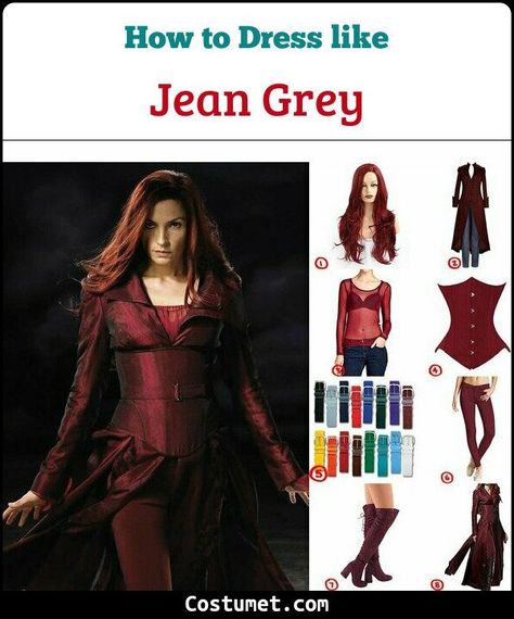 Grey Costume Men, Jean Grey Costume, Men Cosplay, Red Trench Coat, Costume For Halloween, Red Corset, Steampunk Cosplay, Diy Costume, Male Cosplay