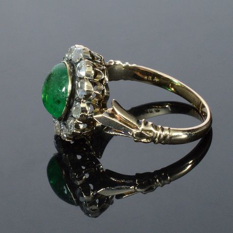 Antique Georgian 14K Gold Natural Emerald Diamond Ring C.1820 Dear visitor, You can find more information about this item in our store Emerald Cicada at https://emeraldcicadajewelry.com/ Just press the link on our Instagram front page and search for the item with keywords. Otherwise please write a request in DM. #rosecutdiamonds #ring #clusterring #georgianjewelry #georgianring #emerladring #crimpedcolettesetting #antiquejewelry #14kgoldring Antique Green Emerald Ring Collectible, Antique 14k Gold Green Emerald Ring, Antique Green Emerald Collectible Ring, Antique 14k Gold Emerald Ring, Luxury Antique Emerald Collectible Ring, Antique Emerald Ring, Georgian Ring, Georgian Jewelry, Emerald Diamond Ring