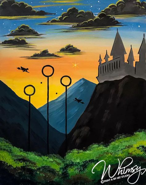 Harry Potter Diy Paintings, Diy Harry Potter Painting, Harry Potter Oil Pastel Art, Harry Potter Themed Painting, Harry Potter Inspired Paintings, Harry Potter Acrylic Painting Easy, Harry Potter Paintings Easy, Harry Potter Easy Painting, Harry Potter Art Painting Canvases