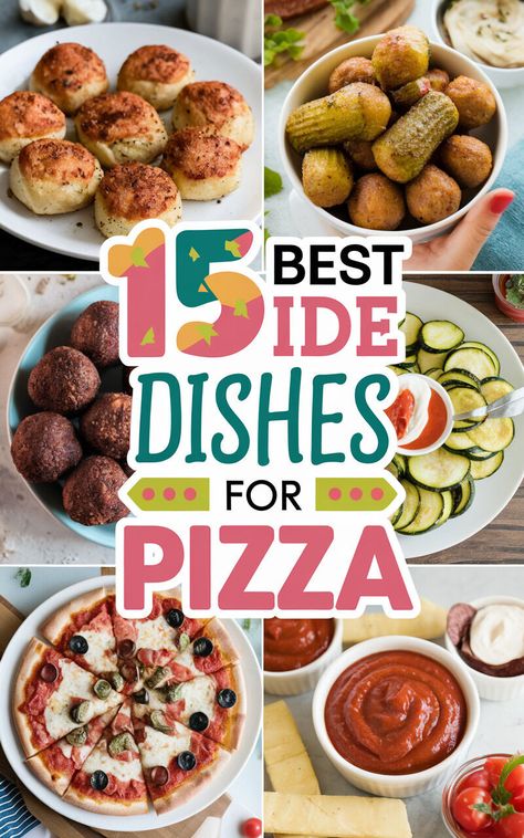 🍕🍴 Discover the ultimate side dishes to elevate your pizza night! #PizzaParty #YummyEats Pizza Sides Dishes Parties, Side Dishes For Pizza Party, What To Serve With Pizza At A Party, Sides With Pizza, Pizza Party Side Dishes, Side Dishes For Pizza, Sides For Pizza, What To Serve With Pizza, Pizza Night Party