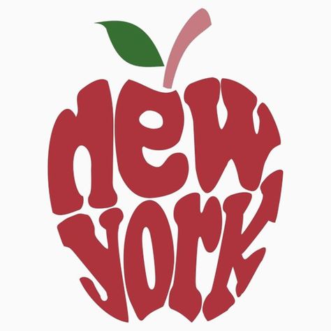 Nyc Symbols, New York Symbols, New York Theme Party, Nyc Drawing, Nyc Cookies, Big Apple New York, Nyc Logo, Retro Surf Art, Apple Tattoo