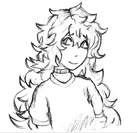 Fluffy Hair Covering Eyes Drawing, Puffy Hair Drawing, Long Fluffy Hair Drawing, Fluffy Anime Hair, Sketch Hairstyles, Phoenix Oc, Fluffy Hair Drawing Reference, Fluffy Hair Drawing, Long Hair Drawing