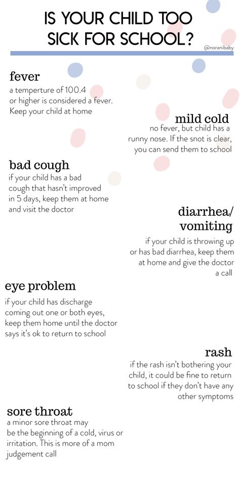 Information to let you figure out if your child is too sick for school. When to send your child to school if they are sick. #sickchild #fluseason #kidsinschool #toosickforschool How To Be Sick For School, What To Do On A Sick Day, House Binder, Bad Cough, Sick Leave, I'm Sick, Im Sick, Eyes Problems, Easy Entertaining