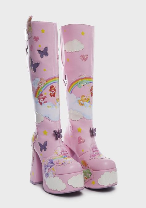 Sparkly Butterfly, Angel Fashion, Cute Shoes Heels, Kawaii Shoes, Funky Shoes, Girly Shoes, Aesthetic Shoes, Swag Shoes, Care Bears