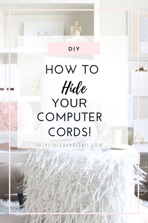 Hide Computer Cords, Blush Office, Home Sense, Paper Sorter, Chic Home Office, Cord Hider, Office For Two, Pretty Desks, Hide Cords