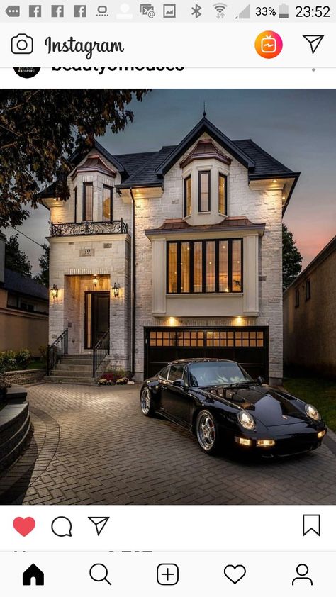 Luxe Auto's, Rustic Exterior, Dream House Exterior, House Goals, Black Car, House Designs Exterior, Dream Home Design, Home Fashion, Luxury House