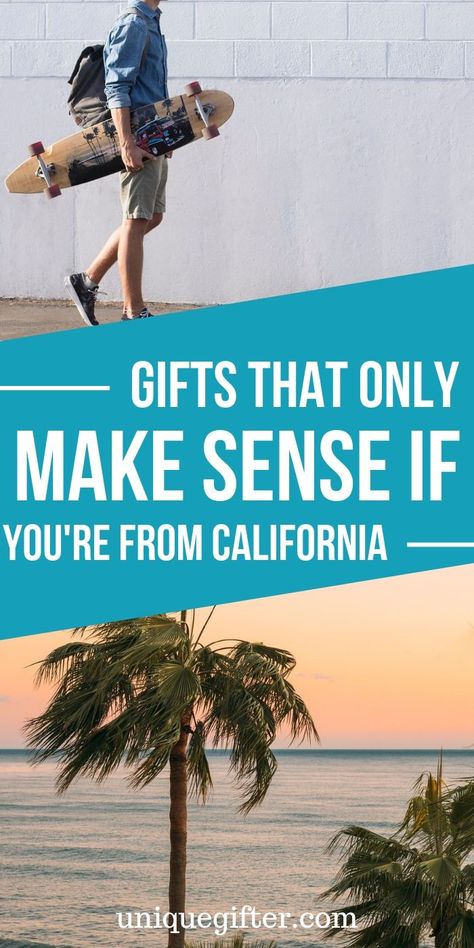 Gifts That Only Make Sense If You're From California | California Gifts | California Presents | Presents For Californians | #gifts #giftguide #presents #california #californiagifts #uniquegifter New Mom Gifts, California Christmas, Milestone Birthday Gifts, California Gifts, Healthy Gift, Presents For Boys, Brushed Copper, Boss Gift, Day Drinking