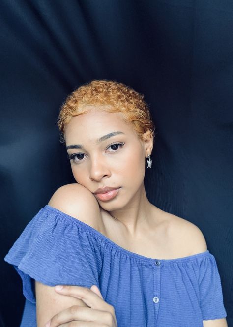 Blonde Big Chop, Honey Blonde Twa Natural Hair, Honey Blonde Twa, Simply Hairstyle, Short Haircuts Curly Hair, Haircuts Curly Hair, Simply Hairstyles, Blonde Twa, Short Haircuts For Curly Hair