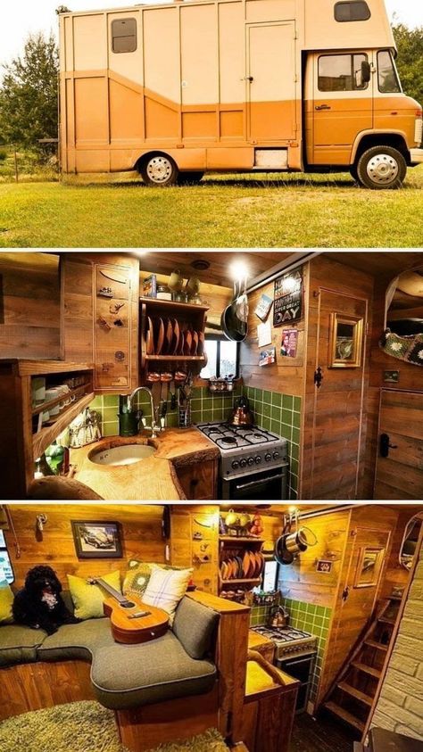 Horse Truck Conversion, Horse Box Camper, House Truck Interior, Truck House Interior, Box Van Conversion Campers, Bread Truck Conversion, Lorry Conversions, Box Truck Conversion Interiors, Box Van Conversion