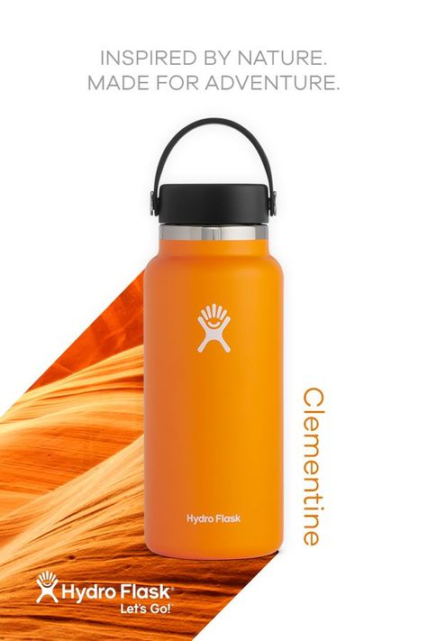 Hello, Clementine 🧡 New colors inspired by nature are now available in fresh new water bottles and tumblers. Hydro Flask Colors, Hand Painted Bags Handbags, Creative Sunglasses, Hydro Flask Tumbler, Hydro Flask Bottle, Food Photoshoot, Branding Design Packaging, Painted Bags, Tumbler Photos