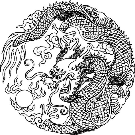 Dragon Tiger Tattoo, Japanese Symbols Tattoo, Chinese Dragon Drawing, Dragons Tattoo, Chinese Dragon Tattoos, Dragon Chino, Dragon Tattoo For Women, Dragon Tattoos, Chinese Tattoo