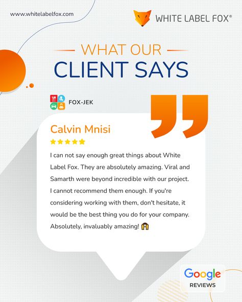 ➡️ Client Testimonial! 📣 One of the happiest clients Mr. Calvin Mnisi purchased our "Fox-Jek" product and we love sharing his experiences with you 🙂 It's priceless to receive such beautiful reviews from a successful client. . . #clientfeedback #business #appreciation #kindwords #testimoni #feedback #review #customerfeedback #motivation #reviews #testimonials #customersatisfaction #lifetatwhitelabelfox #ondemandappdevelopmentcompanyrajkot #rajkot #whitelabelfox Client Feedback Design, Testimonial Design Layout, Testimonials Design Inspiration, Client Review, Computer Basic, Client Testimonial, Client Appreciation, Customer Testimonials, Promotional Design