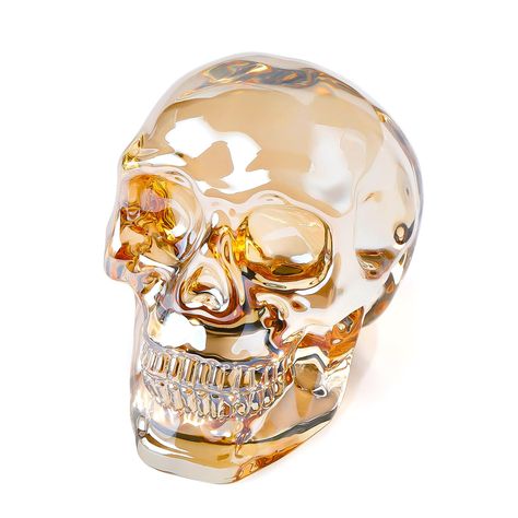 Skull Head Art, Skull Figurines, Limited Life, Skull Statue, Cherish Life, Head Art, Gifts Box, Gold Skull, Life Symbol