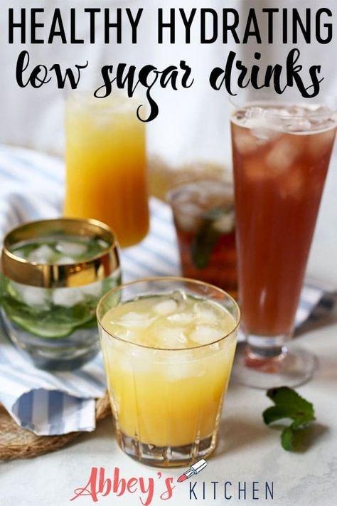 I share my top 5 favourite healthy hydrating low sugar drinks for when you’re sick of drinking water on these hot Summer days. #abbeyskitchen #refreshingdrinks #summerdrinks #lowsugar Low Sugar Drinks, Healthy Summer Recipes, Fizzy Drink, Summer Grilling, Summer Vegetable, Diy Recipes, Easy Appetizer Recipes, Yummy Smoothies, Healthy Summer