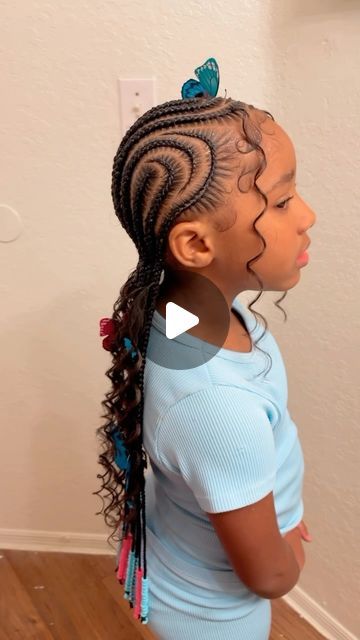 ❌ NO EXTRA PEOPLE ❌ on Instagram: "Pretty Girl Genesis 🩷💙 Straight Backs ✨ #kidshairstyles #kidsbraids #kidsbraidsstyels #tampabraider #tampabraids #tampahairstylist #tampahair #tampabraiders #orlandobraids #miamibraids #atlbraids #houstonbraids #braidsbraidsbraids #braids #braidstyles #braidsgang #neatbraids #braidseason #braidsbyme #braidsandbeads #straightbacks #bohostraightbacks #bohobraids #kidsstraightbacks" Feed In Braids Hairstyles For Kids, Straight Back Braids For Kids, Kids Straight Back Braids, Girls Braided Ponytail, Kids Feed In Braids, Kids Braided Hairstyles Black Children, Kids Braided Hairstyles Natural Hair, Lil Girl Hairstyles Braids, Braid Hairstyles For Kids