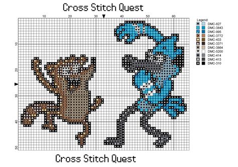 Mordecai And Rigby, Hama Art, Geek Cross Stitch, Pixel Art Pokemon, Cross Stitch Beginner, Pixel Beads, Hama Beads Design, Regular Show, Pixel Crochet