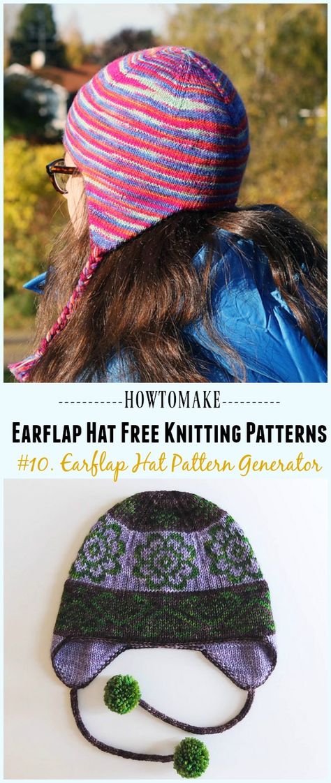 Earflap Hat Pattern Generator Free Knitting Pattern - Knit Earflap Hat Free Patterns Knitted Beanie With Earflaps, Knit Earflap Hat Pattern, Double Knitted Hats Patterns Free, Knit Ear Flap Hat Pattern Free, Fleece Hat With Earflaps Free Pattern, Toddler Ear Flap Hat Knitting Pattern Free, Earflap Hat Knitting Pattern Free, Ear Flap Hats Free Pattern, Earflap Hat Knitting Pattern