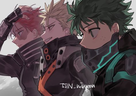 Midoriya Izuku • Deku • Bakugou Katsuki • Shoto Todoroki • My Hero Academia • Boku no Hero Academia The Story, Books Wattpad, Wattpad, Books, Twitter, Anime, Black