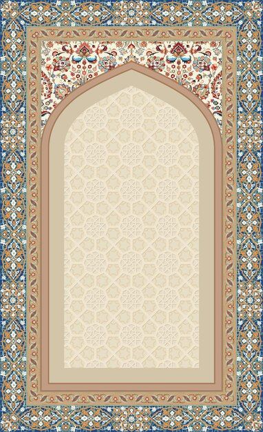 Premium Vector | Vector mughal decorative arch islamic geometric pattern frame for invitation Geometric Islamic Art, Islamic Art Background, Sajadah Design, Mosque Layout, Islamic Design Graphic, Indian Frame, Mughal Border, Islamic Philosophy, Carpet Design Pattern