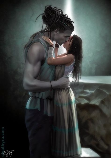 The girl and the giant by eleathyra on DeviantArt Fragments Of Your Soul, Fantasy Romance Art, Fantasy Art Couples, Women Inspiration, Warrior Women, Fantasy Love, Fantasy Couples, Romance Art, Fantasy Lovers