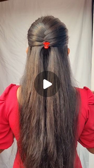 How To Easy Hairstyles, Long Hair Hairstyles Videos, Hairstyles Hair Up Easy, Simple Hairstyles For Frocks, Simple And Easy Hairstyles For Long Hair, Cute Clips For Hair, Hair Styles For Saree Hairstyles Simple, Simple Hairstyles On Saree, Simple Traditional Hairstyles