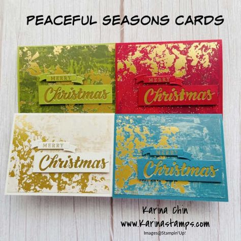 Create 20 stunning cards with the Peaceful Season Bundle, sneak peek! - Karina Chin, Stampin' Up! Demonstrator Stampin Up 2024 2025, Su Peaceful Season Cards, Su Season Of Elegance Dsp, Su Season Of Elegance, Su Peaceful Season, Seasons Of Elegance Dsp, Stampin Up Peaceful Season Bundle, Su New Years Cards, Stampin Up Season Of Elegance Dsp Cards