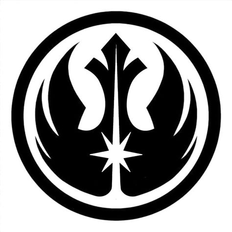 Star Wars Kids Room, Jedi Symbol, Star Wars Stencil, Star Wars Silhouette, Star Wars Infographic, Star Wars Symbols, Star Wars Crafts, Jedi Order, Gaming Tattoo