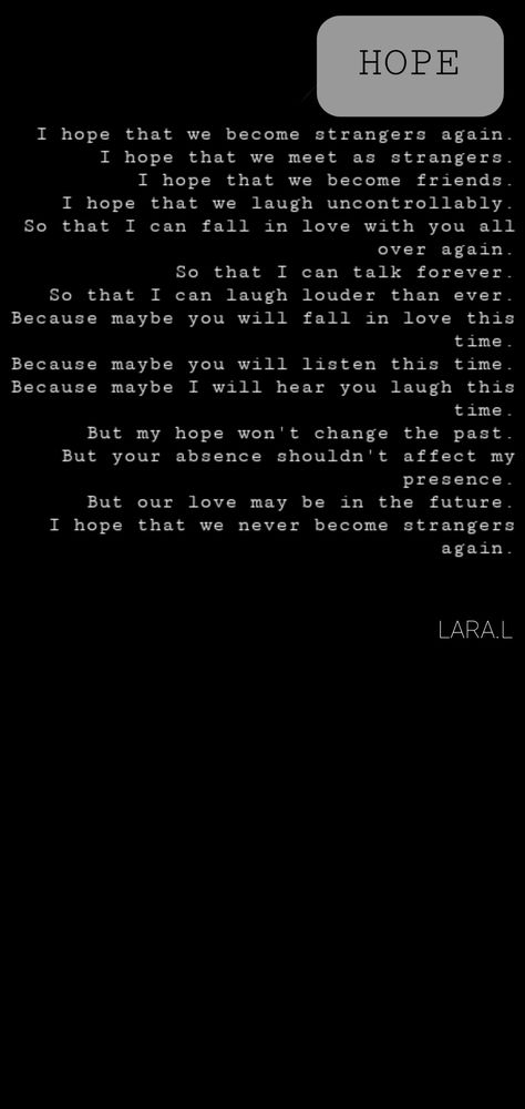 A poem I wrote about two people, one madly in love and the other not interested, still the one in love will remember the other forever, even when they become strangers again. ~ Lara.L We Are Strangers Again, We Are Strangers, Strangers Again, Still The One, Not Interested, Madly In Love, A Poem, Self Care Activities, In The End