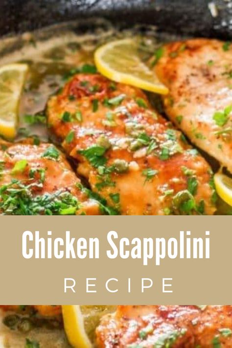 Chicken Scallopini Recipes, Healthy Chicken Dinners, Chicken Scallopini, Easy Healthy Chicken, Garlic Pork, Chicken Dinner Recipe, Honey Garlic Pork Chops, Lemon Garlic Sauce, Meat Meals