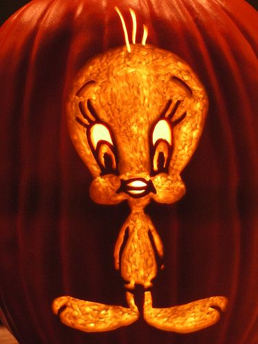 Tweety Bird Pumpkin Painting, Grumpy Cat Pumpkin Carving, Pumpkin Carving Art The Clown, Cat Carved In Pumpkin, Garfield Carved Pumpkin, Funny Pumpkin Carvings Meme, Bird Carving, Painted Pumpkins, Pumpkin Carving