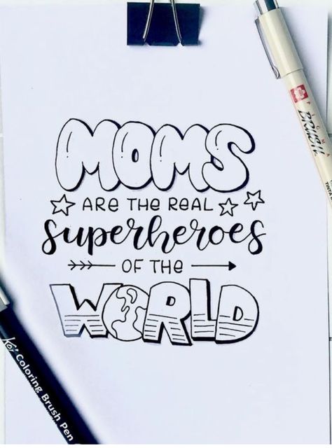 Calligraphy Quotes Doodles, Real Superheroes, Dad Crafts, Calligraphy Doodles, Doodle Quotes, Bullet Journal Quotes, Handlettering Quotes, Birthday Card Drawing, Hand Lettering Art