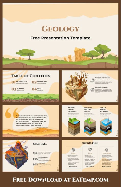 This modern and creative geology PowerPoint template is perfect for your next presentation. With its stylish design and easy-to-use features, you can create a stunning presentation that will engage your audience.

Download now and start wowing your Fossils Activities, Best Presentation Templates, Free Powerpoint Presentations, Free Ppt Template, Design Slide, Presentation Slides Design, Powerpoint Slide Designs, Slides Design, Google Slides Theme