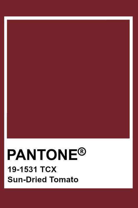 Pantone Sun-Dried Tomato Tomato Red Pantone, Deep Red Pantone, Dark Red Pantone, Pantone Red Shades, Pantone Colors Red, Red Pantone, Pantone Tcx, Pantone Red, Pantone Colours