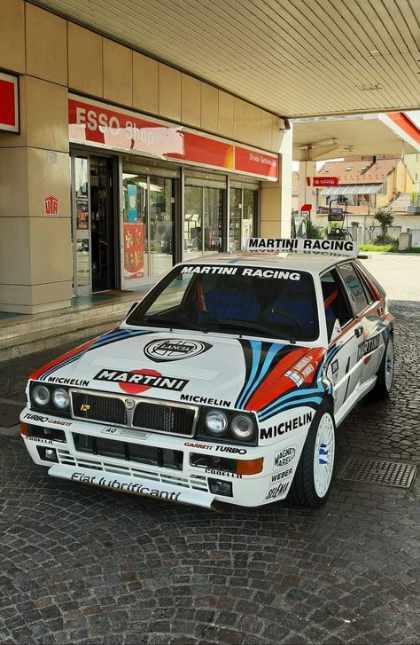 Martini Livery, Lancia Martini, Lancia Rally, Rally Car Racing, Martini Racing, Lancia Delta, Car Artwork, Rally Racing, Transportation Design