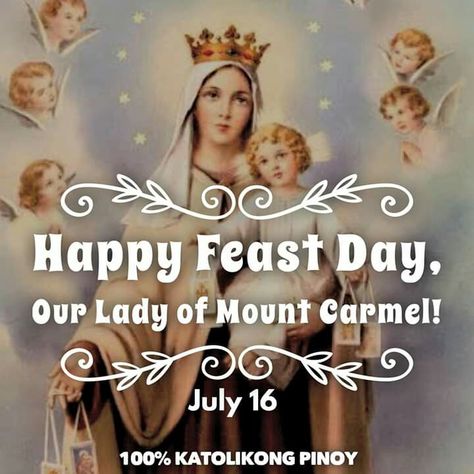 Happy Feast Day Our Lady of Mount Carmel!  Mama Mary thank you for your protection; for your constant intercession, for always bringing to your son Jesus our prayers, pleas, sighs, tears, sadness, joy and thanksgiving. ❤💐❤🌹❤🌷 Image cto Happy Feast Day, Our Lady Of Mt Carmel, Our Lady Of Mount Carmel, Happy Feast, Mount Carmel, Heaven Quotes, Mama Mary, Jesus Wallpaper, Cartoon Pictures